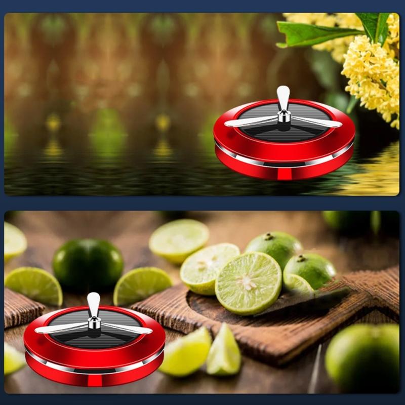 Автоматический вращающийся аромадиффузор на солнечной батарее, освежители воздуха, декор для приборной панели, украшение