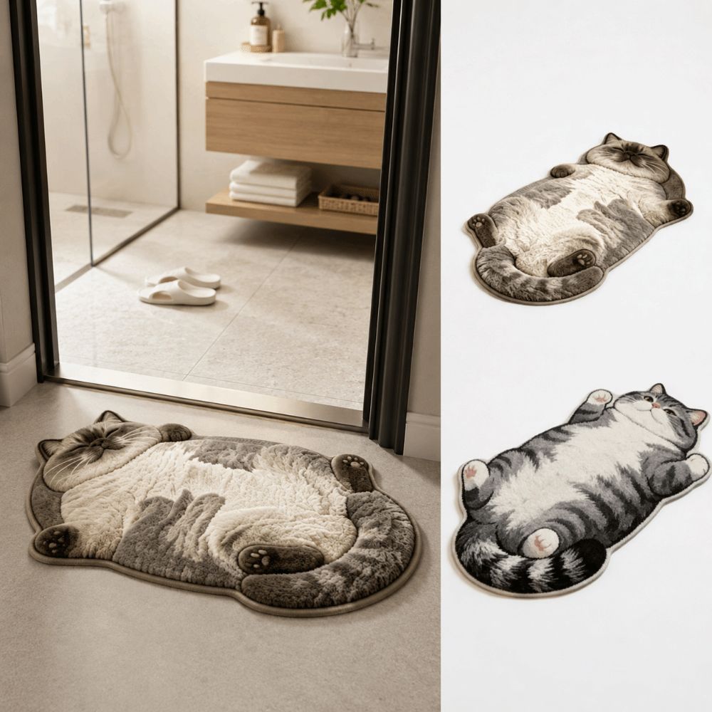 Easy to Clean Home Decor Carpet Anti-fouling Cartoon Carpet Soft Cat-Shaped Area Rug Living Rooms