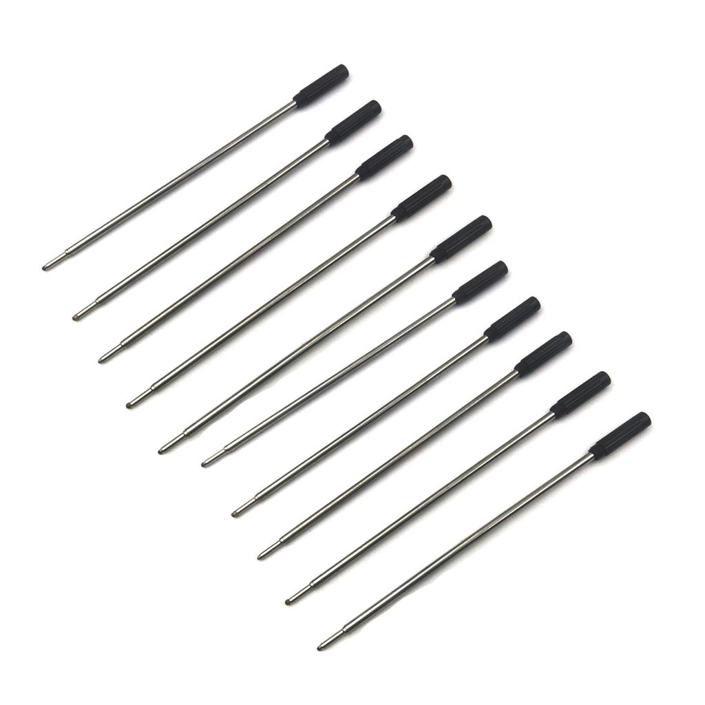 10PCS Premium Metal Pen Refills Blue Black Ink Refills 115mm Replacement Ballpoint Pen Refills 1mm Tip Pen Refill