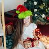 Fluorescent Green Santa Hat Glow-in-The-Dark Christmas Party Hat for Adults Kids Festive Holiday Photo Prop