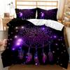 Dream Catcher Duvet Cover Set Boho Mandala Twin Bedding Set 3pcs for Girls Adults Purple Dream Catcher Polyester Comforter Cover