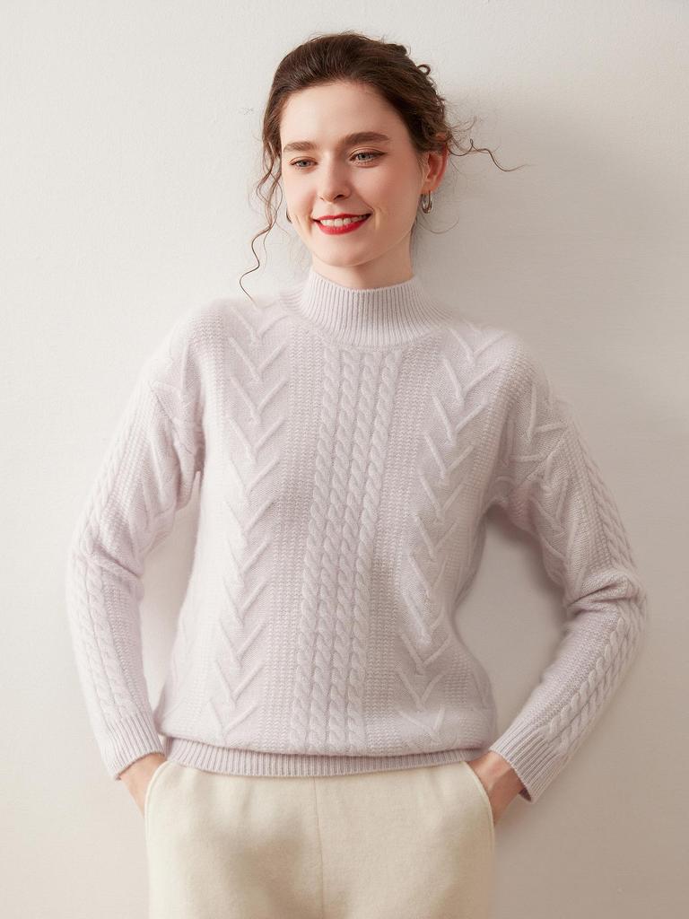 Women's Heavyweight Cashmere Half-High Neck Knit Top