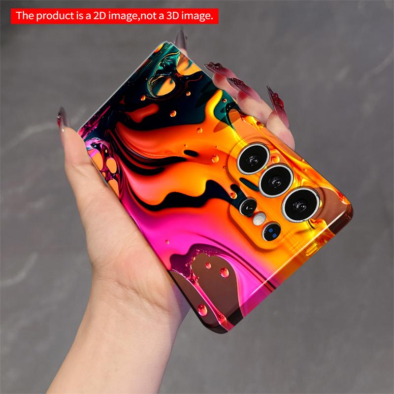 2DFlat Samsung phone case Vibrant Liquid Splash Art Phone Case Applicable to Galaxy S23 S24 S25ULTRA S26 A12 A14 A15 A16 A54 A55