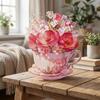 Paper Sculpture Flowers Teacup Greeting Card Surprise Gifts 3D Pop Up Bouquet Card  Mother's Day