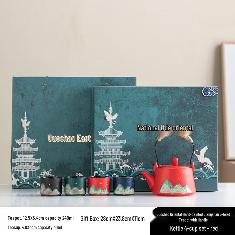 Oriental Hand-painted Ceramic Tea Set