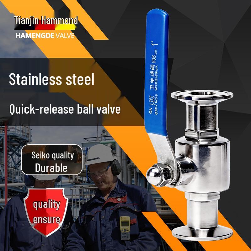 Hammond 304 SS Quick-Connect Ball Valve with 316L Sanitary Clamp