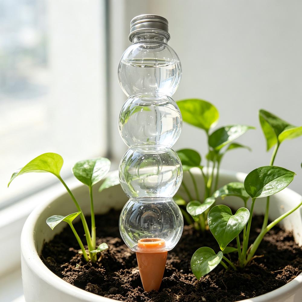Automatic Watering Spikes Glass Bottle Shape Self Dripping Irrigation Device for Indoor Outdoor Plants