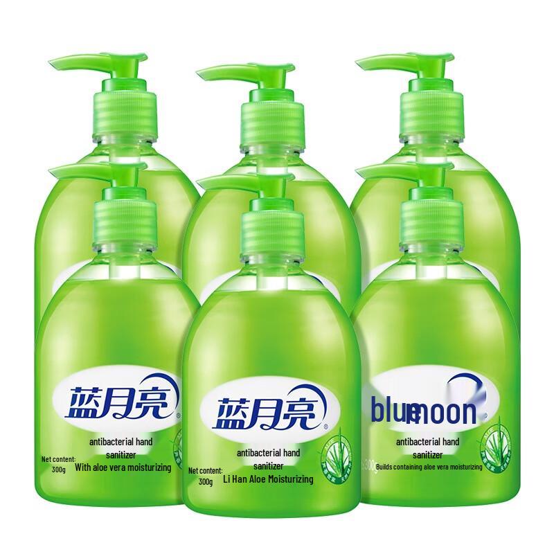Антибактериальное жидкое мыло для рук Blue Moon с алоэ вера, упаковка из 6 штук.