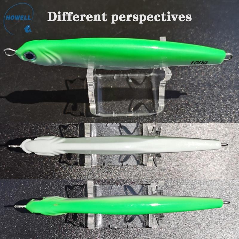 Howell 100g Speed Jigging Glow Lead Bait Hard Lure for Saltwater Bottom Fishing Lake and Metal Artificial for Fishers