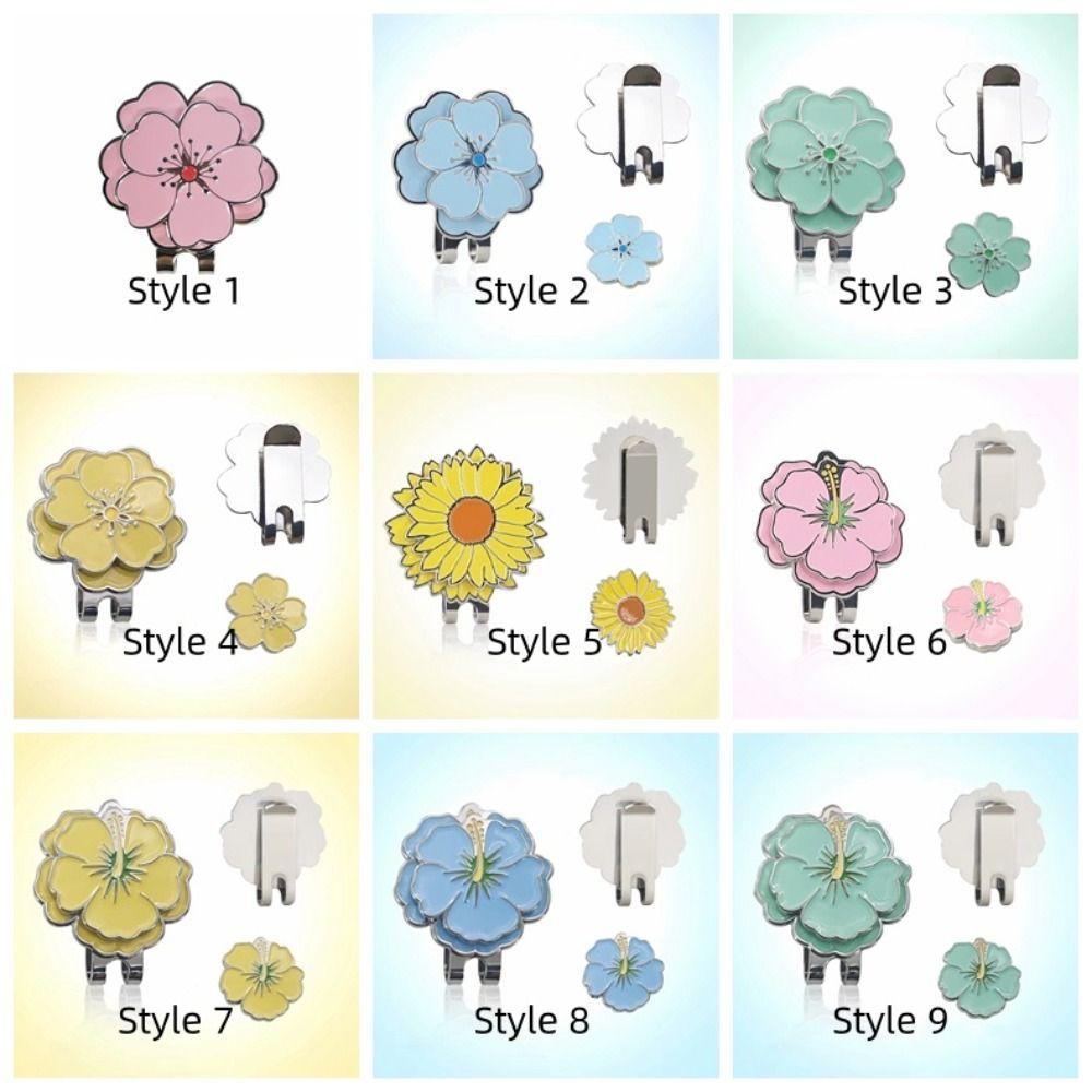 Flower Shaped Golf Ball Mark Magnetic Golf Hat Marker Sports Cap Golf Cap Clip Women Girls