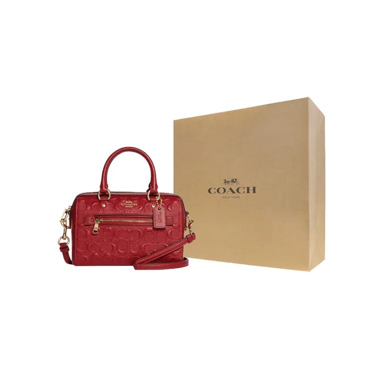 COACH Rowan Smooth Calfskin Shoulder Bag , Crossbody Bag , Handbag Mini Women's Red (Unisex) Handbags CC944 IMF8Q