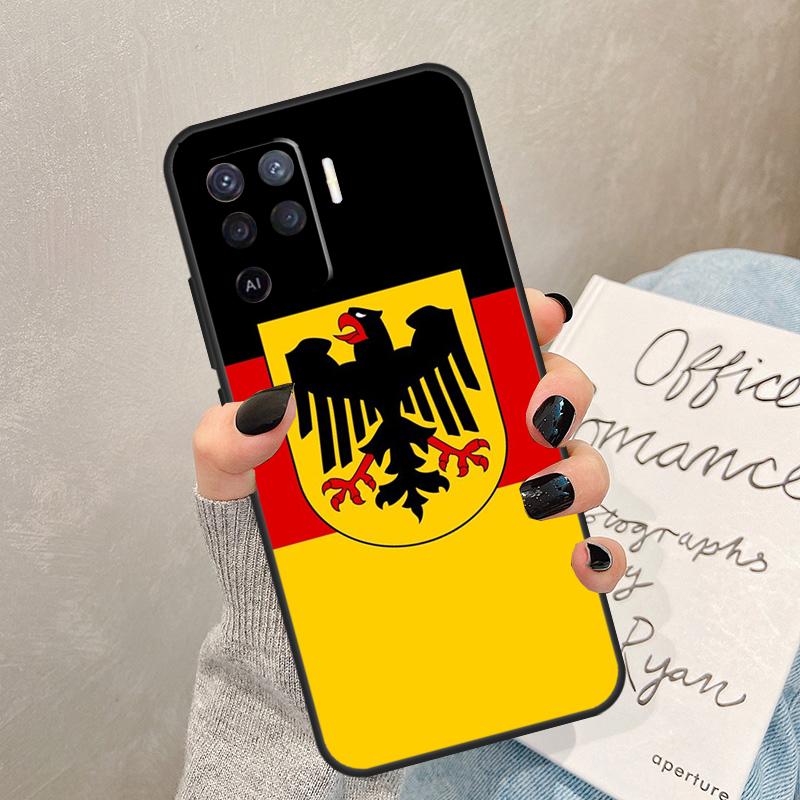 Чехол-эмблема с флагом Германии для Oppo A78 A98 A18 A38 A58 A60 A80 A40 A77 A57 A17 A74 A54 A94 A96 A76 A16 A15 A5 Pro