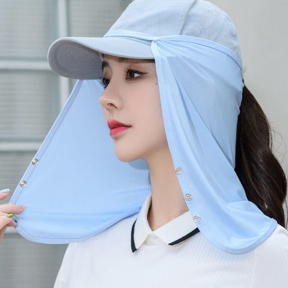 Solid Color Cycling Scarf Quick Drying Face Veil Thin Ice Silk Sunscreen Mask Outdoor