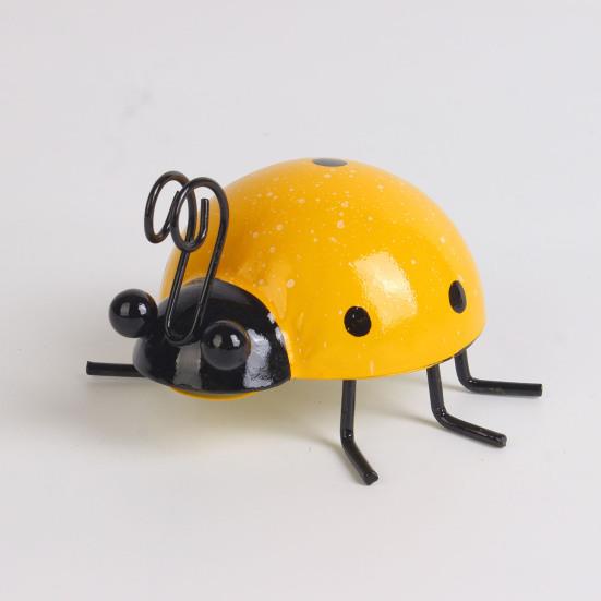 Металлическое украшение для сада в виде божьей коровки, настенный декор, скульптура божьей коровки, расписанная вручную фигурка божьей коровки для забора, дерева, крыльца, дома, патио