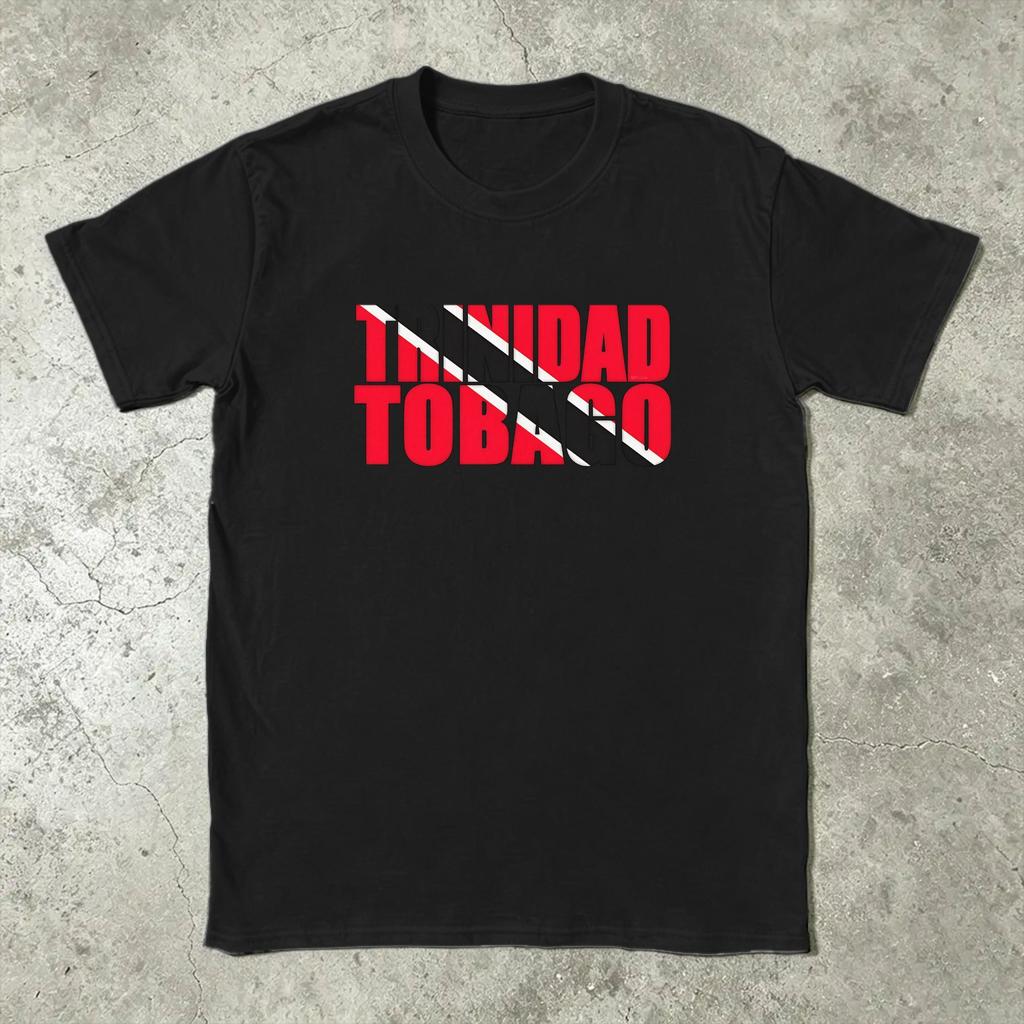 Casual T-Shirt Summer Trinidad And Tobago Flag Country Map Hip Hop T-Shirts Cotton Tshirt for Men Aesthetic Top Tees