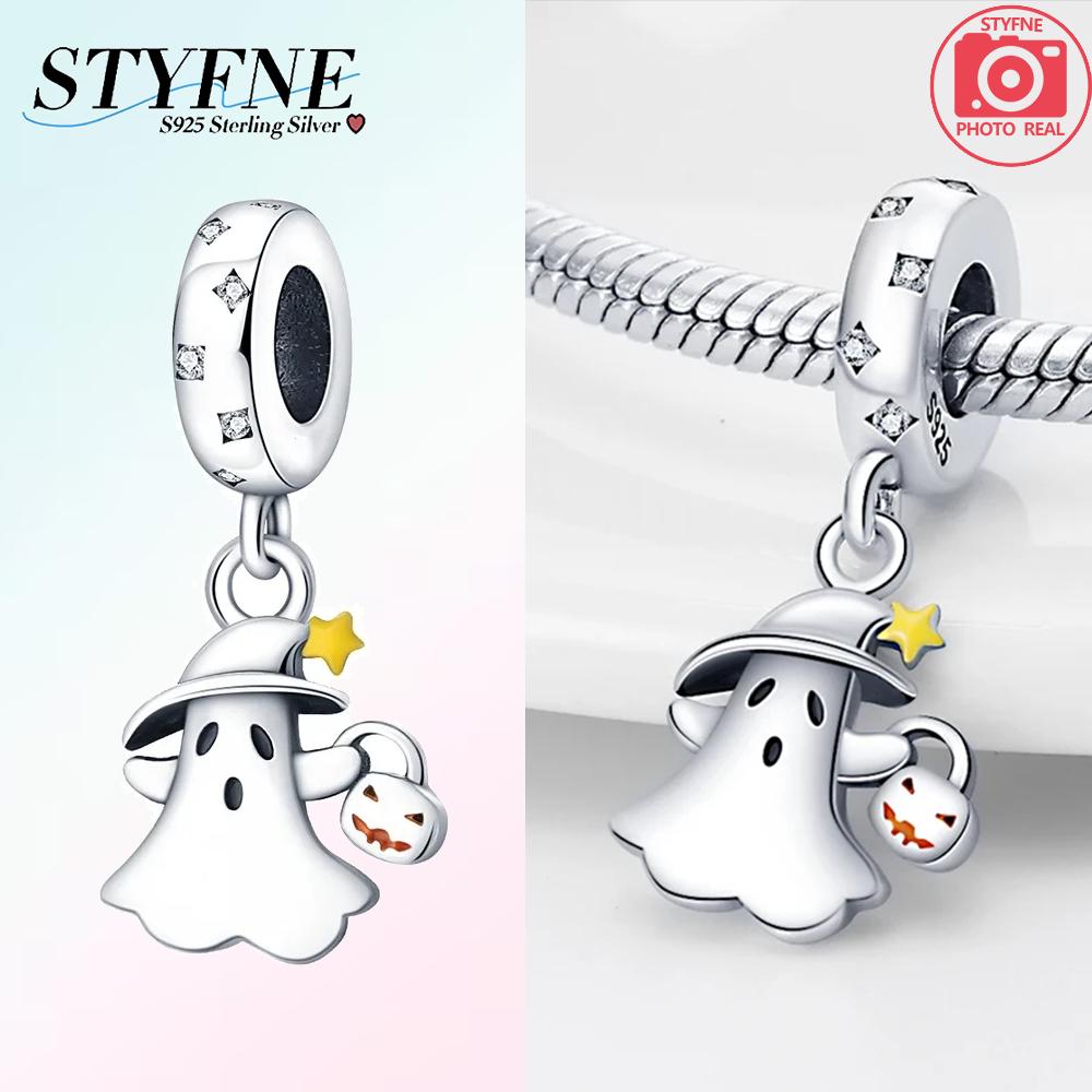 Copper Halloween Skull Bat Pumpkin Boutique Pendant Fit Original Bracelet Charm Beads Necklace Diy Female Jewelry