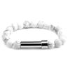 Stainless Steel Beaded Stretch Bracelet With Natural Stone Charms DIY Engraving Paper Insert Fashion Geometric Jewelry