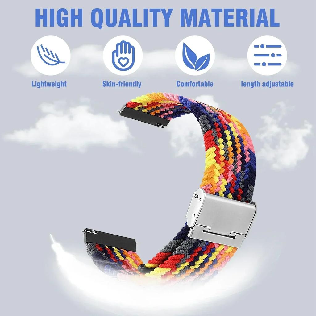 22mm Elastic Braided Strap For Redmi Watch 5/3 Active Watchband Nylon Adjustable Quick Release Bracelet For Redmi Watch 3/5 Lite