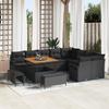 VidaXL 12-piece Garden Sofa Set Black Poly Rattan, Rectangular Outdoor Lounge, Modular for Garden 3362554