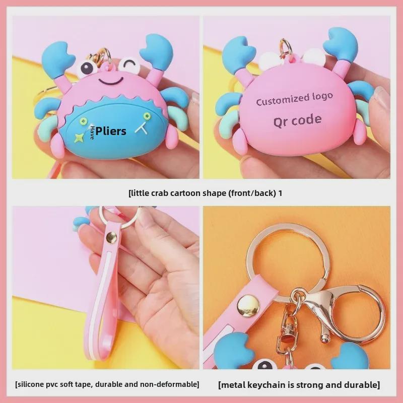 Creative Cartoon Crab 3D Keychain Pendant with Custom Logo
