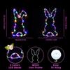 2/4PCS Easter Window Light with Suction Cup Battery Operated Easter Bunny Carrot Decoration Led Light for Indoor Bedroom Decora