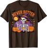 Skeleton Design Funny Coffe Drink Design Skeleton Unisex T-Shirt