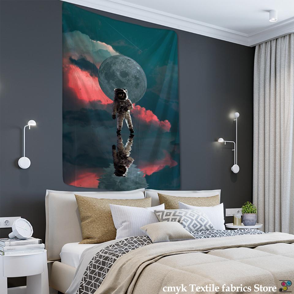 Научная фантастика картина маслом гобелен настенный богемный мультфильм хиппи психоделический ковер художественная комната домашний декор