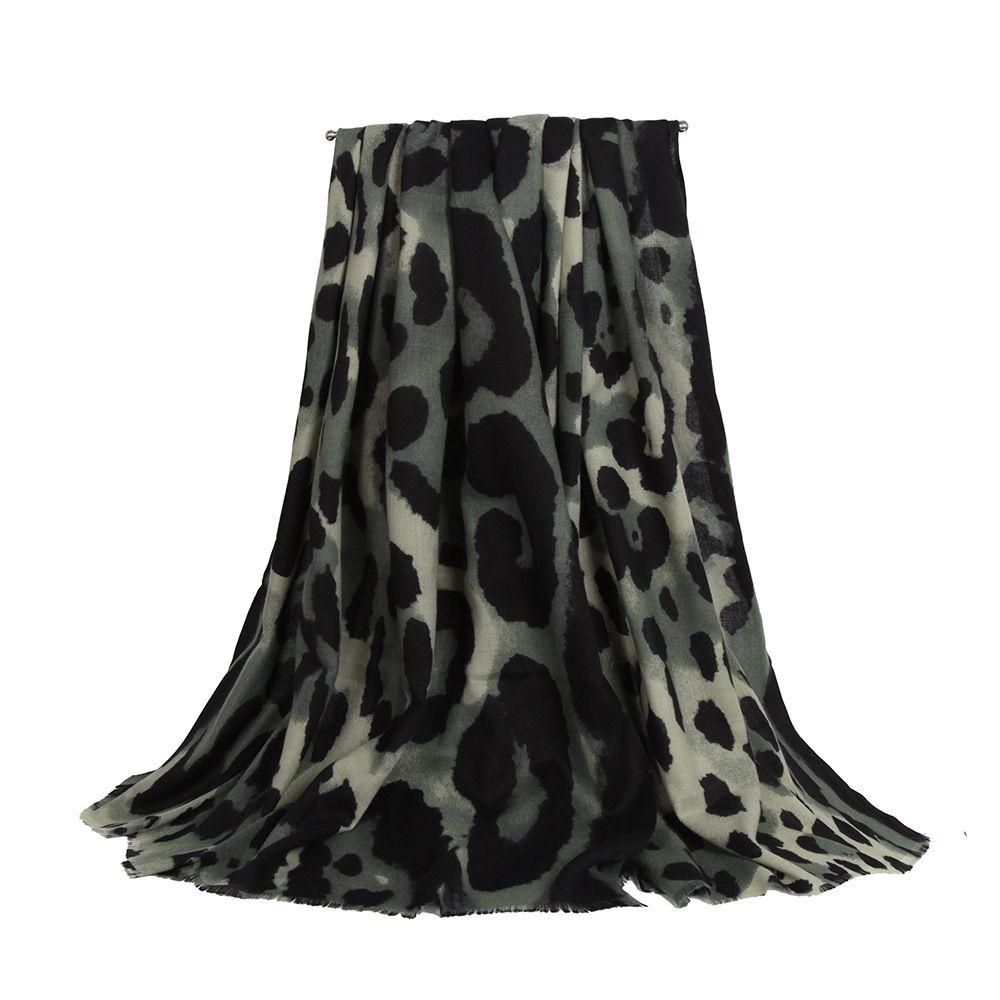 Wool Women's Shawl Leopard Print Lady Scarves Wraps Fashion Foulard Pashmina Hijabs Hijab Use