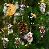 Felt Sheep Ornament Handcrafted Lamb Decoration Fluffy Curly Sheep Hanging Ornament for Xmas Tree Bag Key Chain