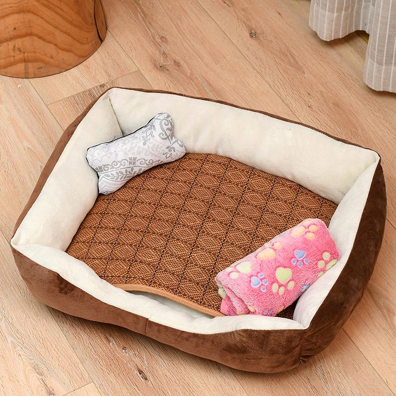 Dog Cat Bed All Season Warm Cooling Mat with Ice Gel Insert for Golden Retriever Poodle