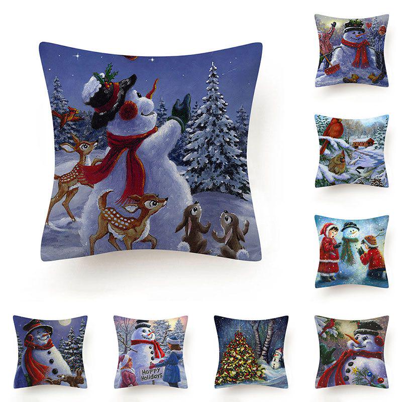 Stylish And Unique Christmas Snowman Pillow Case Perfect For Holiday Home Decor
