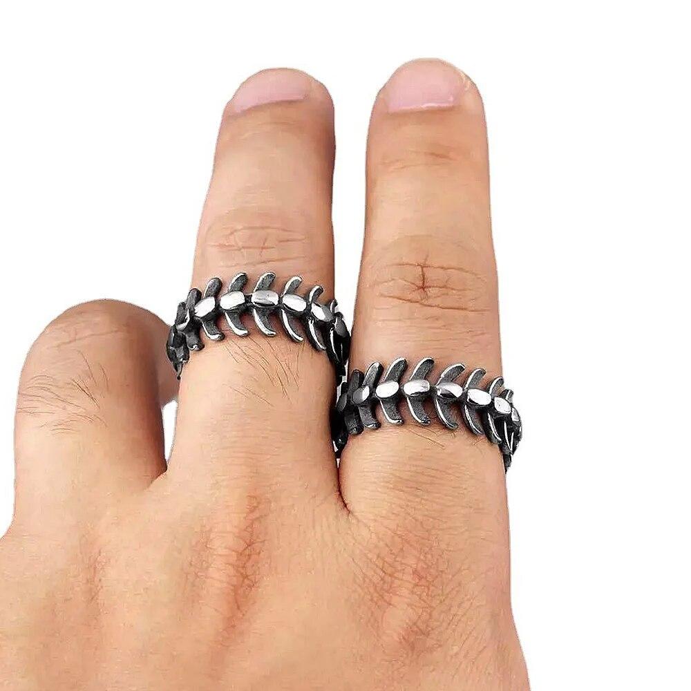 Простое кольцо из рыбьей кости в стиле ретро для мужчин и женщин, модное популярное креативное байкерское кольцо в стиле панк, хип-хоп, вечерние ювелирные изделия, подарок, оптовая продажа
