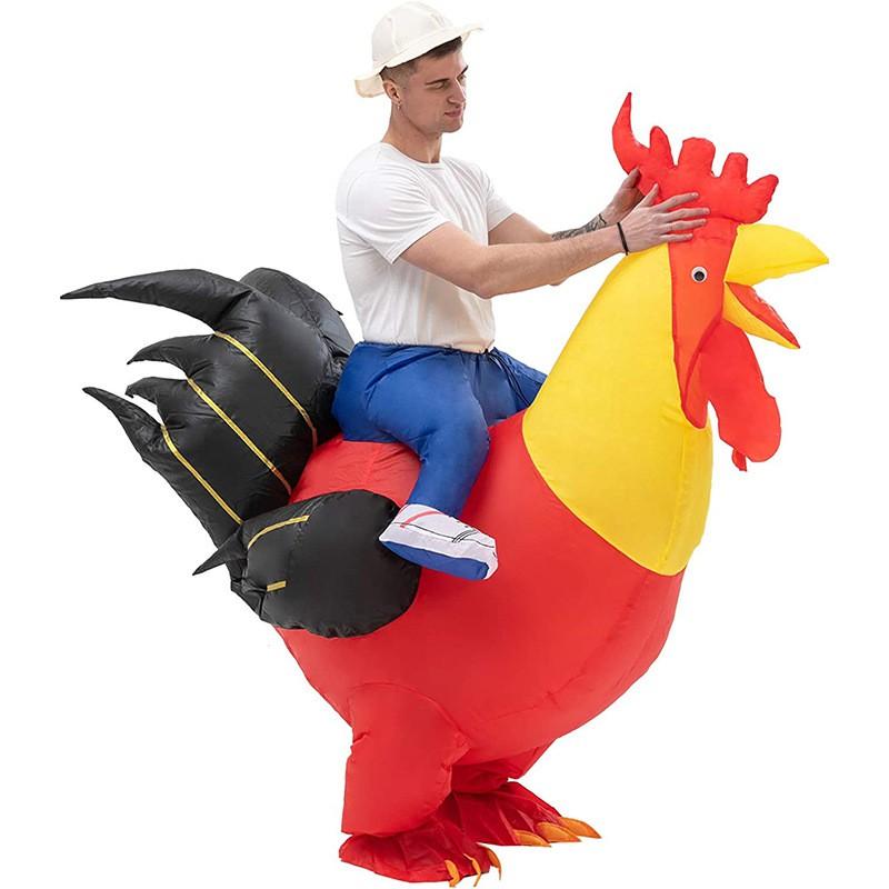 Halloween Party Funny Rooster Inflatable Costume Kids Adult Cosplay Outfit Holiday Performance