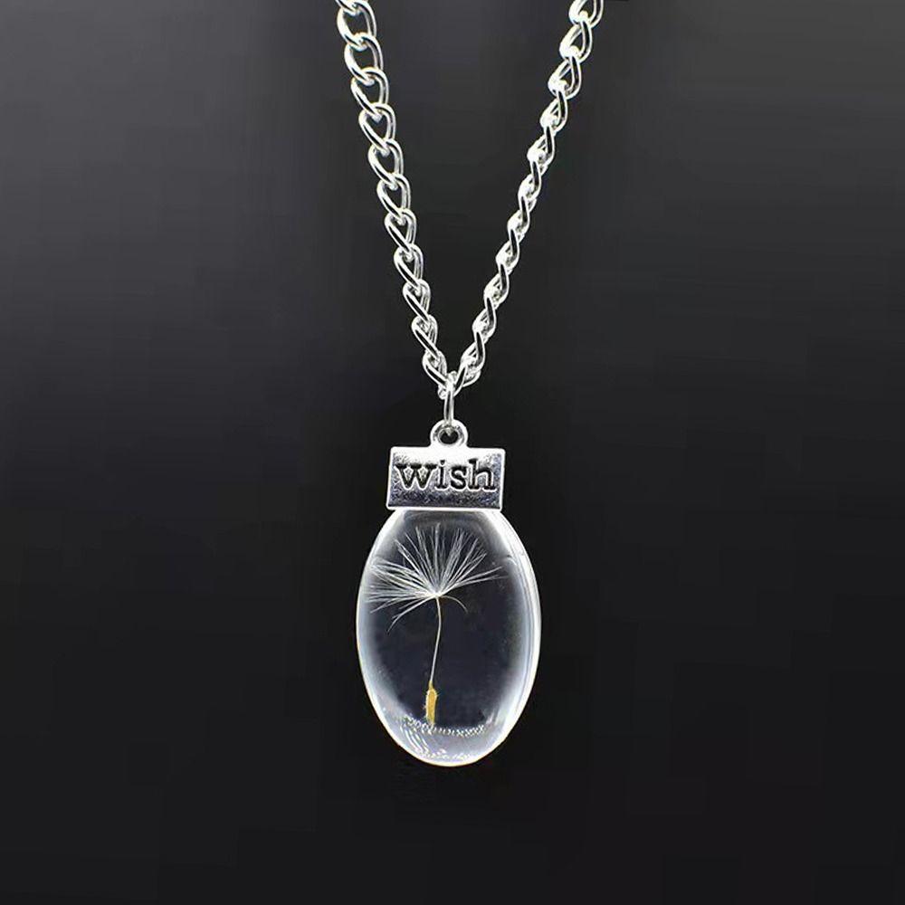 Ожерелье ручной работы с одуванчиком, ювелирные аксессуары, ожерелье с бутылкой желаний для женщин и мужчин