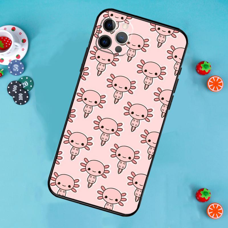 Cute Animal Axolotl Phone Case For iPhone 17 Air 13 16 15 11 12 14 Pro Max 13 12 mini 15 16 Plus 16e Cover Funda