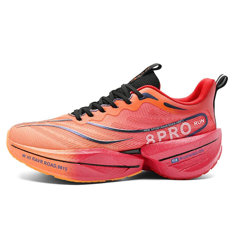 Chitu кроссовки с плоской карбоновой пластиной мужские попкорн резиновая пластиковая подошва ультралегкие парные летающая нить тканая сетка спортивная обувь