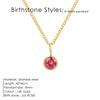 EMANCO DIY 12 Constellation Birthstone Set Necklace Zirconia Stainless Steel Pendant Necklace Anniversary Birthday Gift