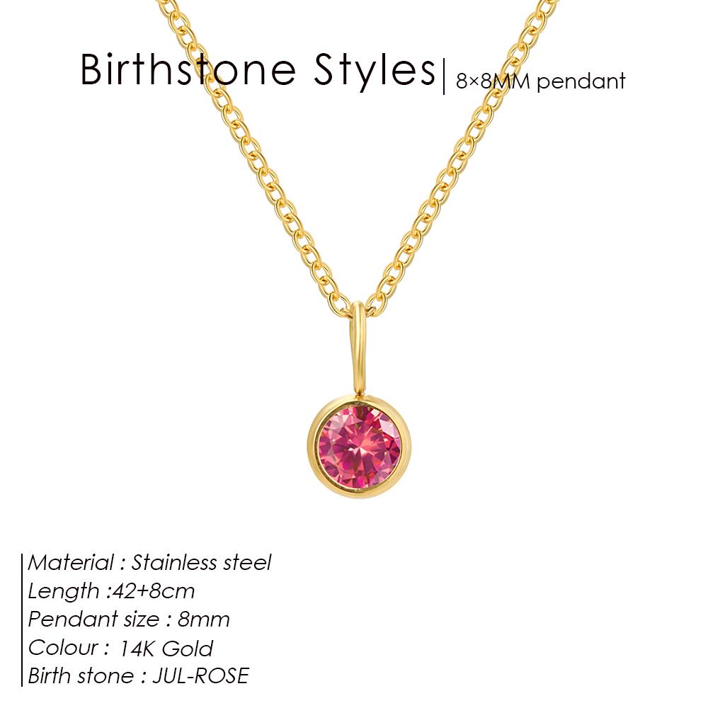 EMANCO DIY 12 Constellation Birthstone Set Necklace Zirconia Stainless Steel Pendant Necklace Anniversary Birthday Gift