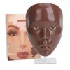 Makeup Practice Face Reusable Realistic 5D Full Face Silicone Makeup Mannequin with Stand Black