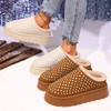 Women's Wide Width Rhinestone Snow Boots, Plush Lined Platform Booties, Suede Winter Shoes Wholesale for Women