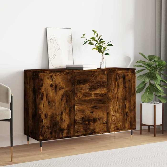 VidaXL Buffet, Sideboard with Legs, Storage Cabinet, Living Room Organizer, Interior, Smoked Oak 827201