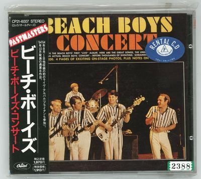 CD BEACH BOYS Концерт Beach Boys CP216007 CAPITOL 1989 Япония Рок Б/у