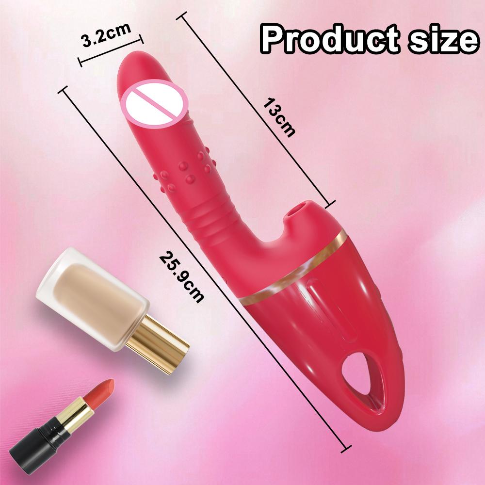 Толкающий Вибратор Дилдо Стимулятор Точки G Клитора 10 Толкающих Постукивающих Присоска Анальный Взрослые Секс-Игры для Пары Женский Мужской