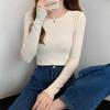 Autumn and Winter New Round Neck Slim Fit Tight Long Sleeve Bottomed Knitted Sweater Top Spring and Autumn Thin Inner Sweater Women
