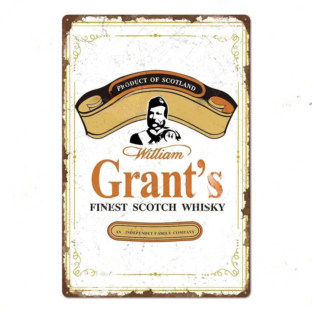 Vintage Bar Whisky Plaque Metal Club Tin Metal Logo Badge Girl Decor Garage Club Bar Men's Cave Bar Cafe Wall Decoration