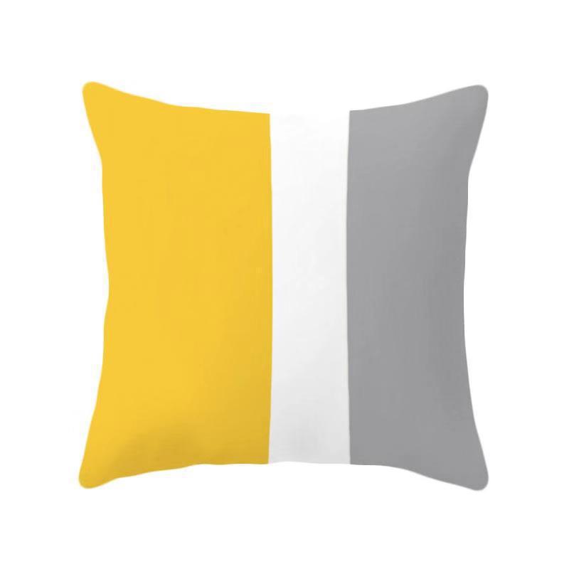 Yellow Geometric Theme Throw Pillow Covers With Digital Printing Of Short Plush Fabric Car-Shaped Sofa Cushion Office Home Decor
