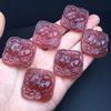 Натуральный клубничный кварц резьба девятихвостая лиса цепочка для свитера подвеска бренд звезда кот лапа резьба DIY аксессуары медведь кристалл