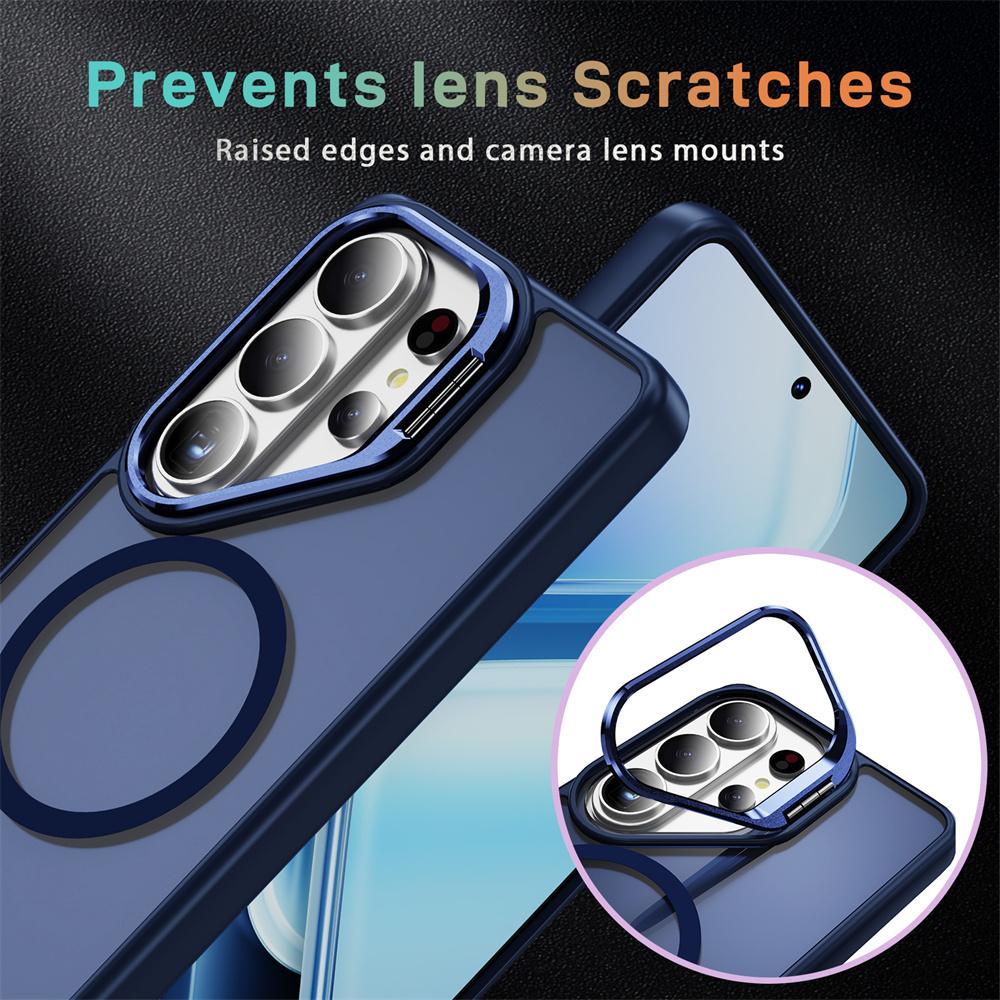 Invisible Lens Holder For Magsafe Translucent Phone Case For Samsung S26 S25 Edge FE S24 Ultra Plus Wireless Charge Matte Cover