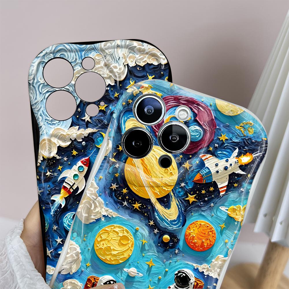 Для Honor 90 Lite P30 Pro Infinix Hot 30 40 40i 40 Pro Smart 8 Pro Vivo V29e V30e Planetary Astronauts кремовая текстура мягкий силиконовый чехол для телефона
