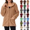 Women's Fashion Casual Long Sleeve Fleece Zipper Hoodie Warm Sweatshirt Hooded Jacket
